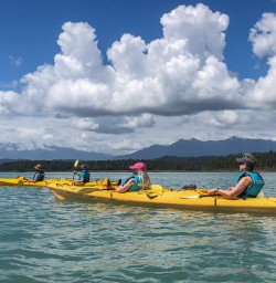 Kayak tour at Okarito Lagoon, West Coast New Zealand
