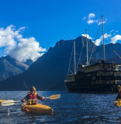 Kayaking at Milford Sound, Fiordland National Park Southland New Zealand