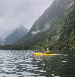 Kayaking tour at Milford Sound, Fiordland New Zealand