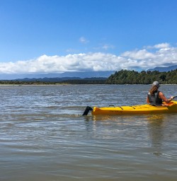 Kayaking at Okarito Lagoon, West Coast New Zealand