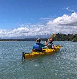 Kayaking tour at Okarito Lagoon, West Coast New Zealand