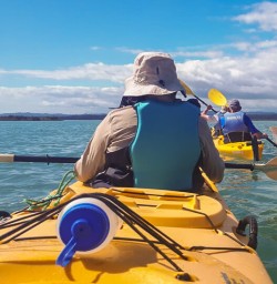Kayaking tour at Okarito Lagoon, West Coast New Zealand