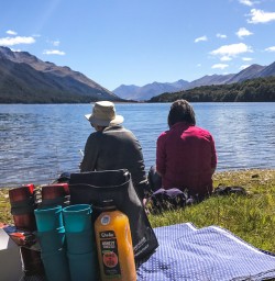 Ladies at South Mavora Lake, Southland New Zealand