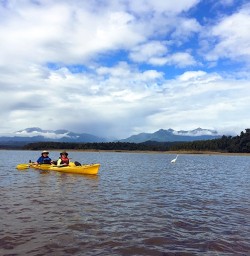 kayaking at okarito lagoon new zealand