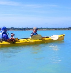 guided kayaking at okarito lagoon new zealand