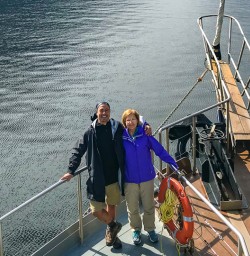 On deck of the overnight boat Milford Sound