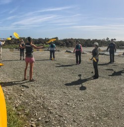 Practicing Kayak at Okarito Lagoon, West Coast New Zealand
