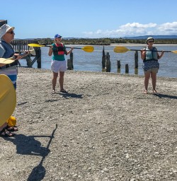 Practicing Kayak at Okarito Lagoon, West Coast New Zealand