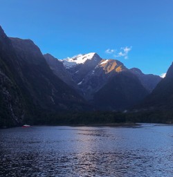 Sunset on Milford Sound, Fiordland New Zealand