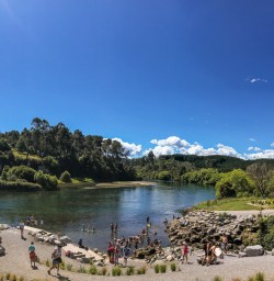 Waiakto river beach in New Zealand
