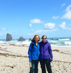 hikers at west coast beach