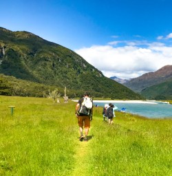 3. Guide and guest walking Siberia Valley riverside