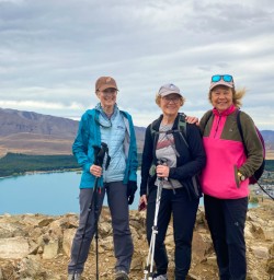 3. Three guests at top of Mt John