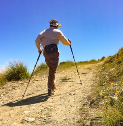 3. Solo guest hiking the Crown Range