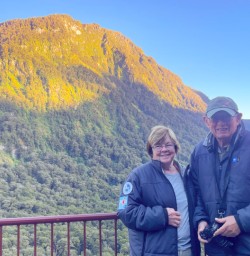 3. Guest couple at Lake Marion lookout Fiordland