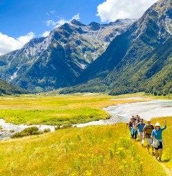 3. Guests walking along the river Siberia Valley