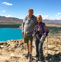 3. Happy guest couple overlooking Lake Tekapo