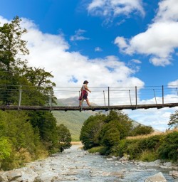 3. Solo guest crossing swing bridge