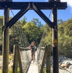 3. Solo guest on bridge Routeburn Track