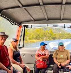3. Te Anau water taxi group on board
