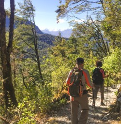 3. Two guests walking Routeburn Track