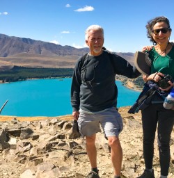 3. Two happy guests overlooking Lake Tekapo