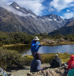 Group at Key Summit Lookout Trail Lake, Otago New Zealand