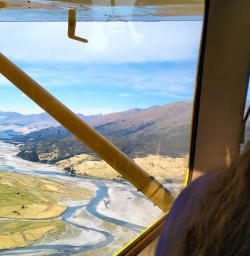 Flying to Siberia Valley on a small group tour of New Zealand