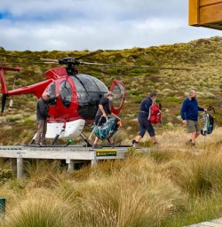 4 Helicopter Landing at Luxmore Hut Kepler Track2