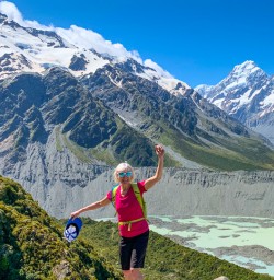 Celebrating on Sealy Tarns hike