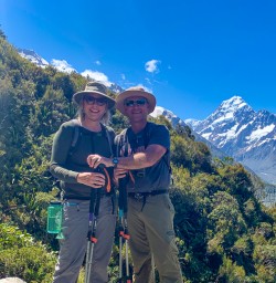 Couple hiking Sealy Tarns