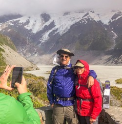 Couple at Hooker Valley Track, Canterbury New Zealand