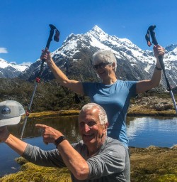 Couple at Key Summit Lookout Trail, Fiordland New Zealand