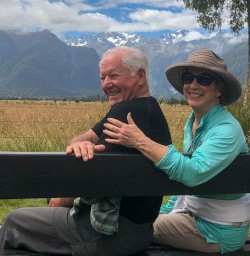 Couple at Lake Matheson Walkway, West Coast New Zealand