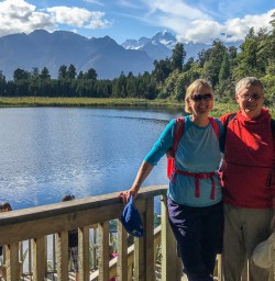 Couple at Lake Matheson, West Coast New Zealand