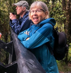 Couple at Lake Matheson Walkway, West Coast New Zealand