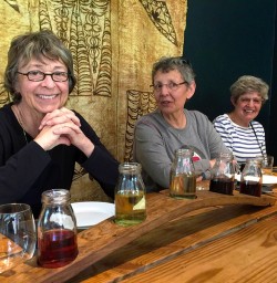 All smiles at the wine tasting