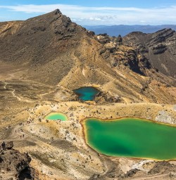 Emerald lakes at Tongariro National park,  Manawatu-Wanganui New Zealand