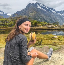 Girls at the Key Summit Lookout Trail Lake, Fiordland New Zealand