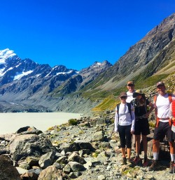 The team next to Aoraki/Mount Cook