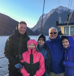 Group on the boat at Milford Sound, Fiordland Southland New Zealand