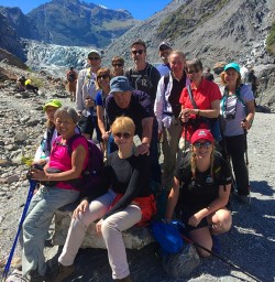 Pausing for a well earned group shot at Fox Glacier