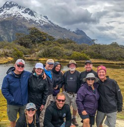 Group at Key Summit Lookout Trail Lake, Fiordland New Zealand