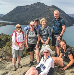 Group at Mou Waho Island, Lake Wanaka Otago New Zealand