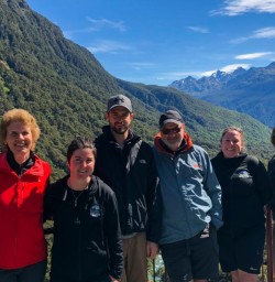 Group at Pop's View Lookout, Fiordland National Park Southland New Zealand