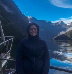 Guest on the boat at Milford Sound, Fiordland New Zealand