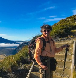 Guest hiking Sealy Tarns