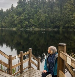Guest at Lake Matheson Walkway, West Coast New Zealand