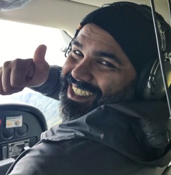 Happy guest in Southern Alps air plane