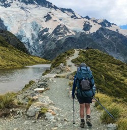 Hiker at Sealy Tarns